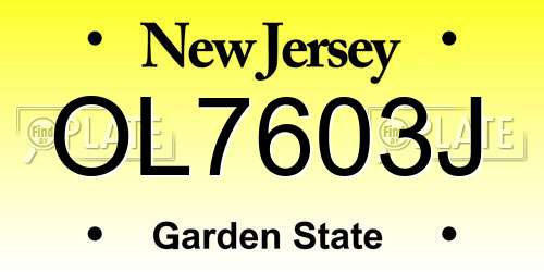 OL7603J New Jersey License Plate