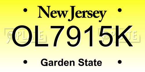 OL7915K New Jersey License Plate