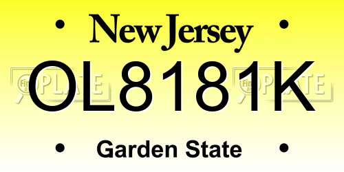 OL8181K New Jersey License Plate