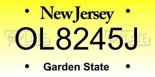 OL8245J New Jersey License Plate