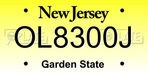 OL8300J New Jersey License Plate