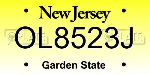 OL8523J New Jersey License Plate