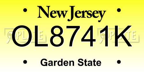 OL8741K New Jersey License Plate