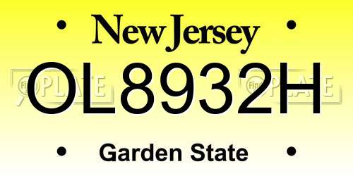 OL8932H New Jersey License Plate