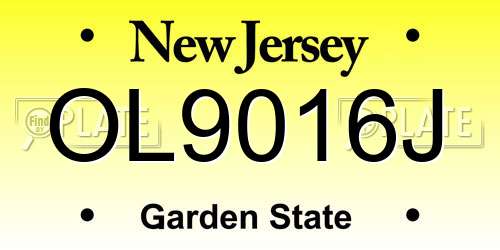 OL9016J New Jersey License Plate