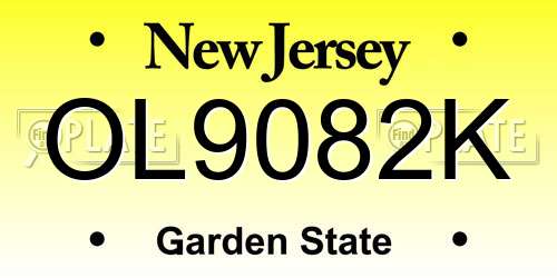 OL9082K New Jersey License Plate