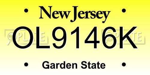 OL9146K New Jersey License Plate