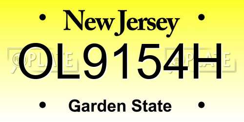 OL9154H New Jersey License Plate