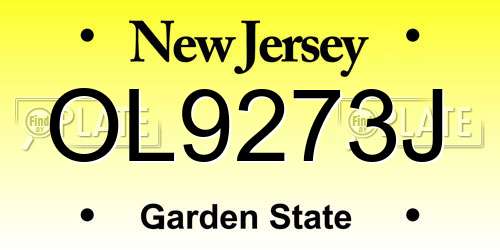 OL9273J New Jersey License Plate