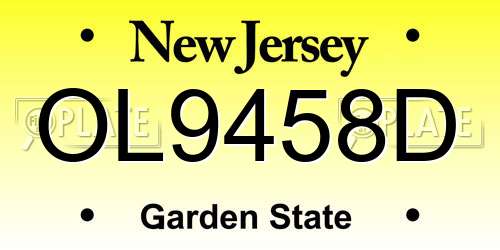 OL9458D New Jersey License Plate