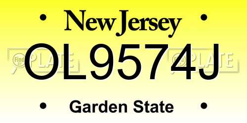 OL9574J New Jersey License Plate