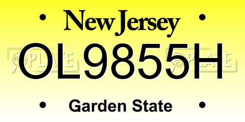 OL9855H New Jersey License Plate