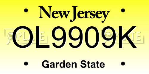 OL9909K New Jersey License Plate