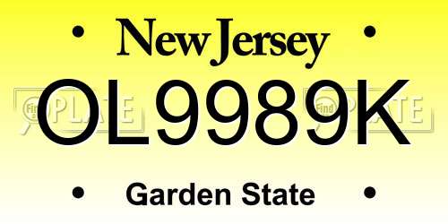 OL9989K New Jersey License Plate