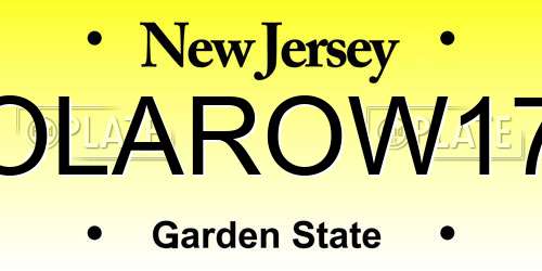 OLAROW17 New Jersey License Plate