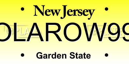 OLAROW99 New Jersey License Plate