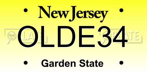 OLDE34 New Jersey License Plate