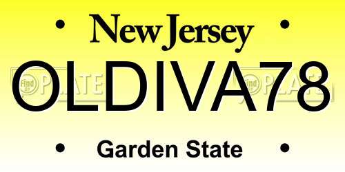 OLDIVA78 New Jersey License Plate