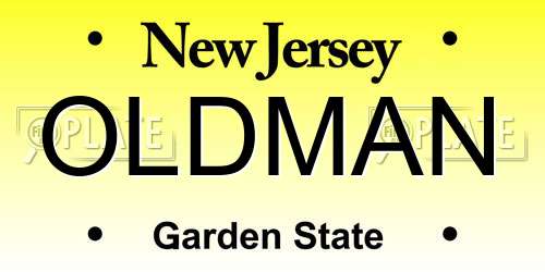 OLDMAN New Jersey License Plate