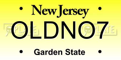 OLDNO7 New Jersey License Plate