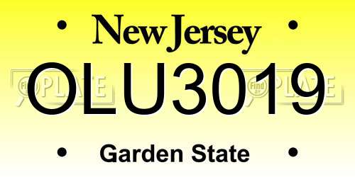 OLU3019 New Jersey License Plate