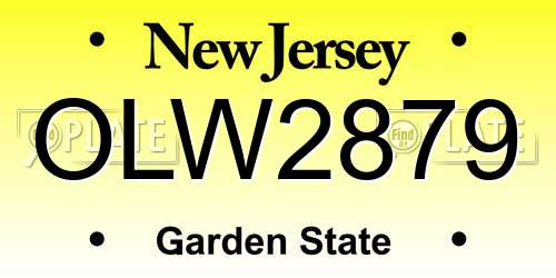 OLW2879 New Jersey License Plate
