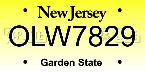 OLW7829 New Jersey License Plate