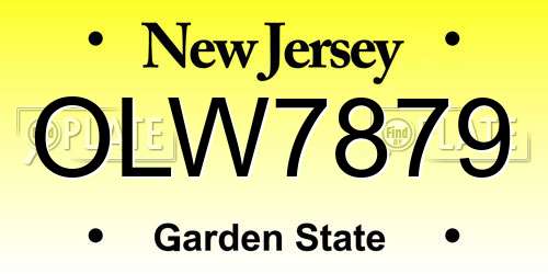 OLW7879 New Jersey License Plate