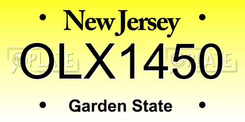 OLX1450 New Jersey License Plate