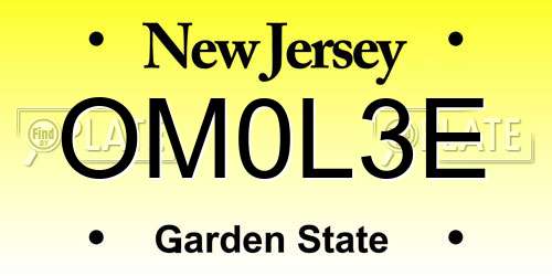 OM0L3E New Jersey License Plate