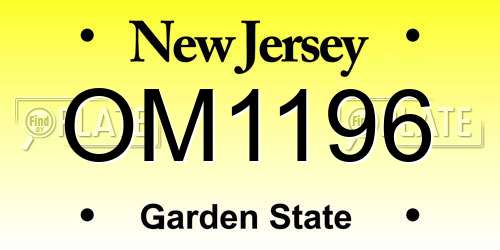 OM1196 New Jersey License Plate