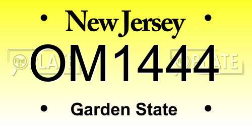 OM1444 New Jersey License Plate