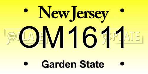OM1611 New Jersey License Plate