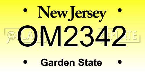 OM2342 New Jersey License Plate