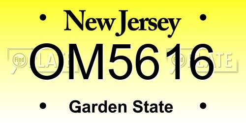 OM5616 New Jersey License Plate
