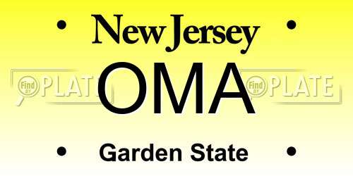 OMA New Jersey License Plate