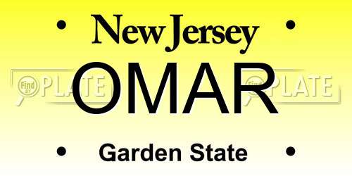 OMAR New Jersey License Plate