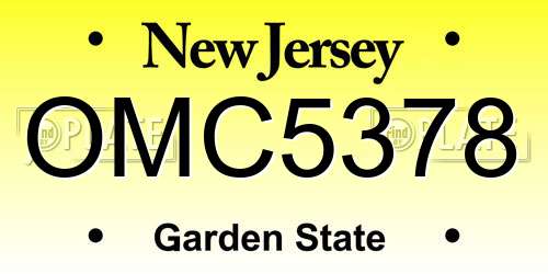OMC5378 New Jersey License Plate