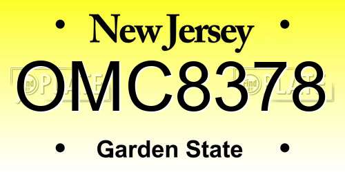 OMC8378 New Jersey License Plate