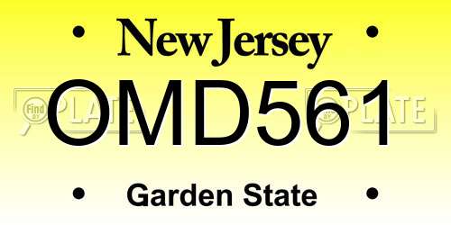 OMD561 New Jersey License Plate