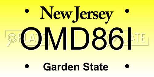 OMD86I New Jersey License Plate