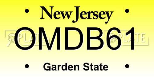 OMDB61 New Jersey License Plate
