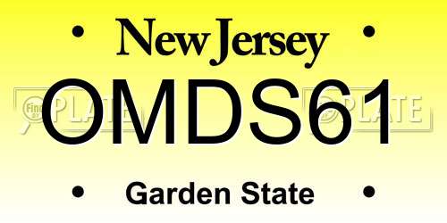 OMDS61 New Jersey License Plate