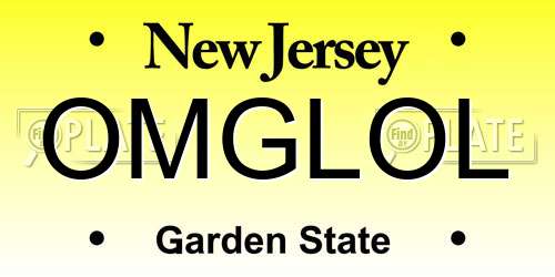 OMGLOL New Jersey License Plate