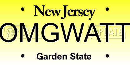OMGWATT New Jersey License Plate