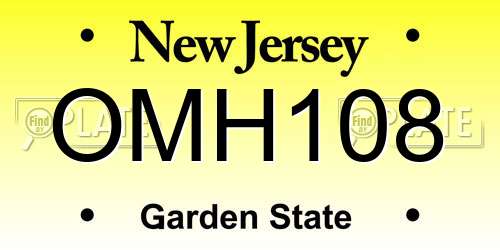 OMH108 New Jersey License Plate