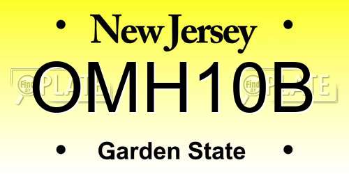 OMH10B New Jersey License Plate
