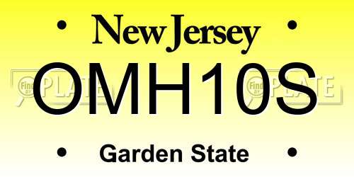 OMH10S New Jersey License Plate