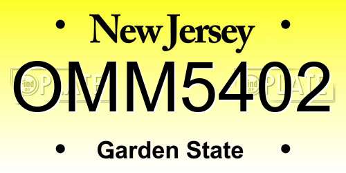 OMM5402 New Jersey License Plate