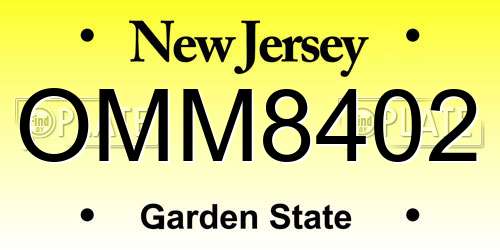 OMM8402 New Jersey License Plate